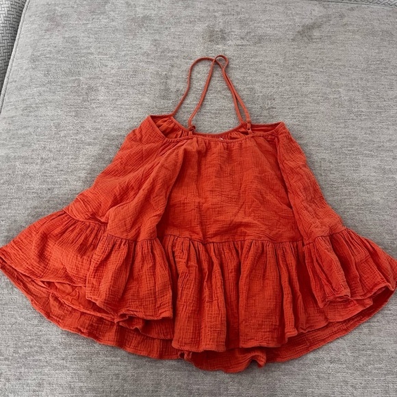Mable Octavia Mini Dress Orange Cotton Summer Sun Dress - Picture 10 of 11